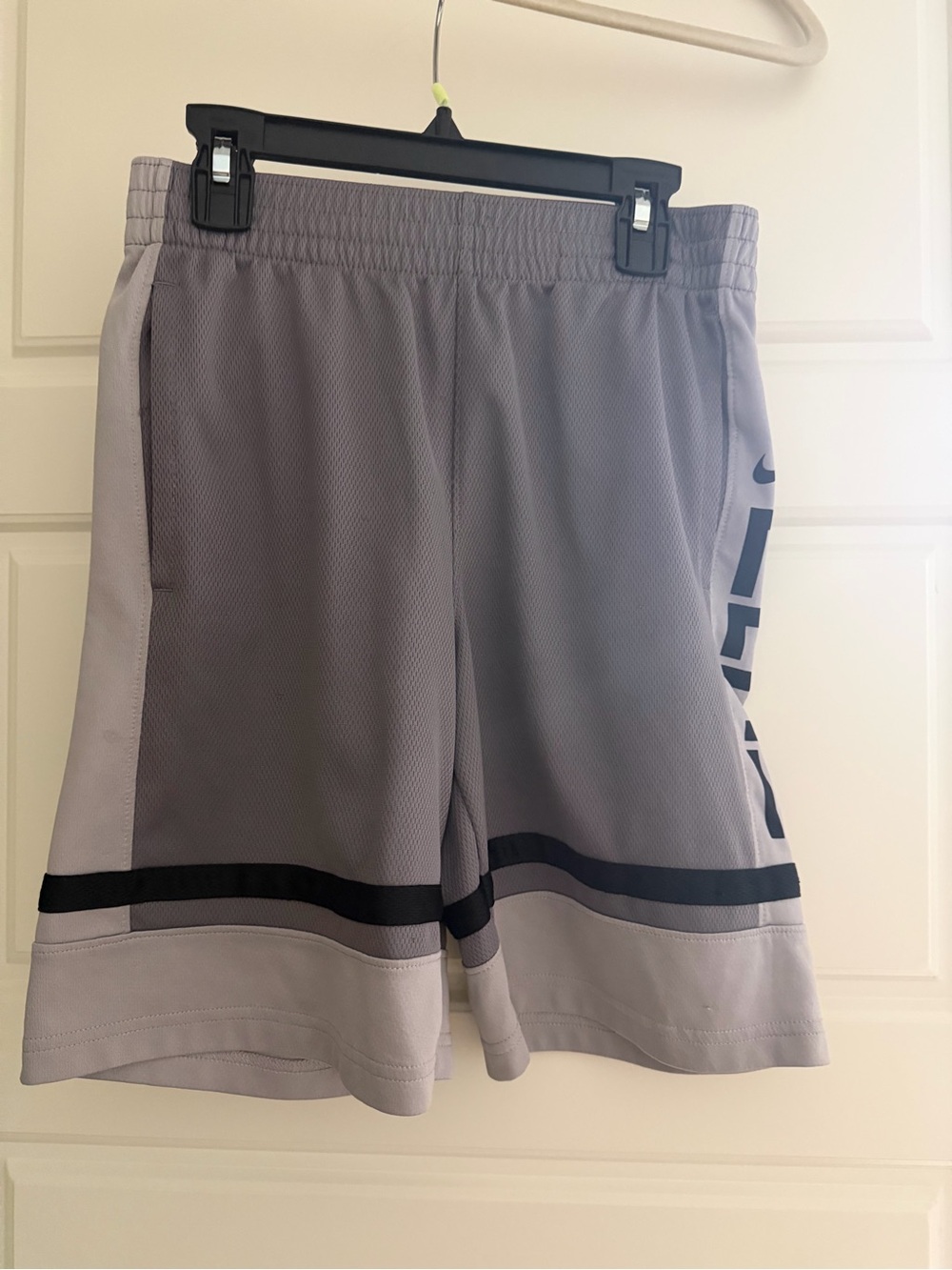 Nike Gray Shorts with Black Stripe Detail